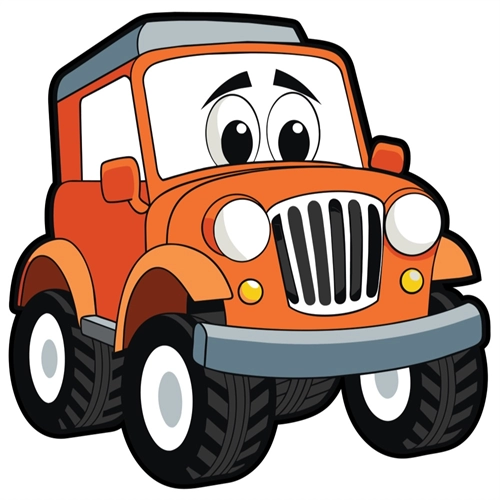 Car Theme Orange Jeep Car Transparent Sticker
